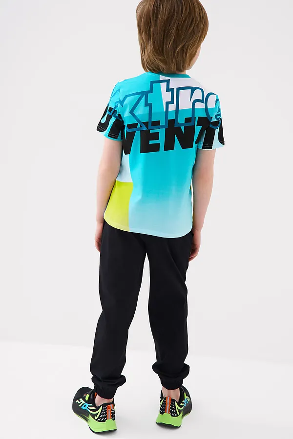 Комплект трикотажный для мальчиков: фуфайка (футболка), брюки PLAYTODAY, белый,черный - фото 2