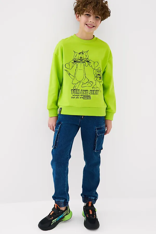 Толстовка трикотажная для мальчиков PLAYTODAY, светло-зеленый - фото 2