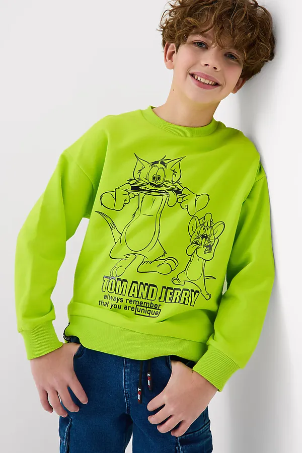 Толстовка трикотажная для мальчиков PLAYTODAY, светло-зеленый - фото 2