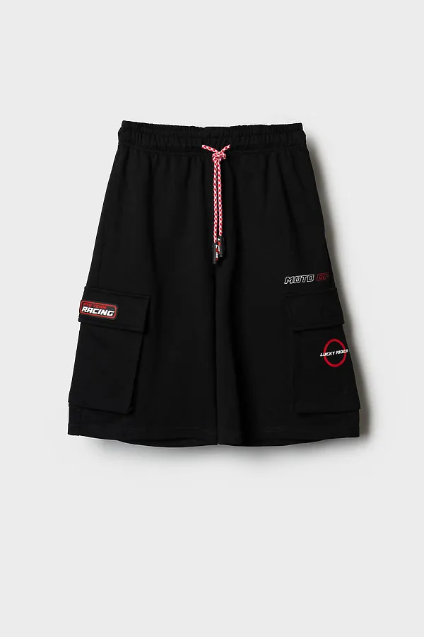 Шорты трикотажные для мальчиков PLAYTODAY, черный - фото 2