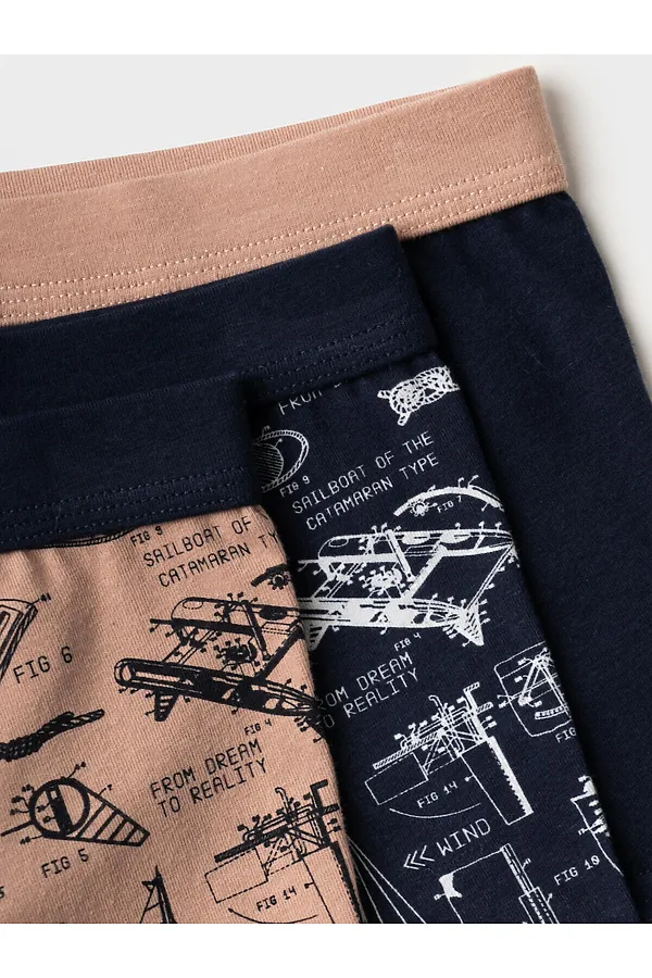 Трусы трикотажные для мальчиков - боксеры, 3 шт в комплекте PLAYTODAY, тёмно-синий,бежевый,белый - фото 2