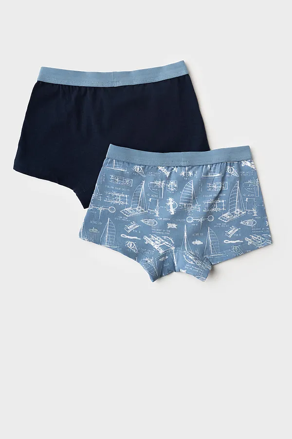 Трусы трикотажные для мальчиков - боксеры, 2 шт в комплекте PLAYTODAY, синий,тёмно-синий,белый - фото 2