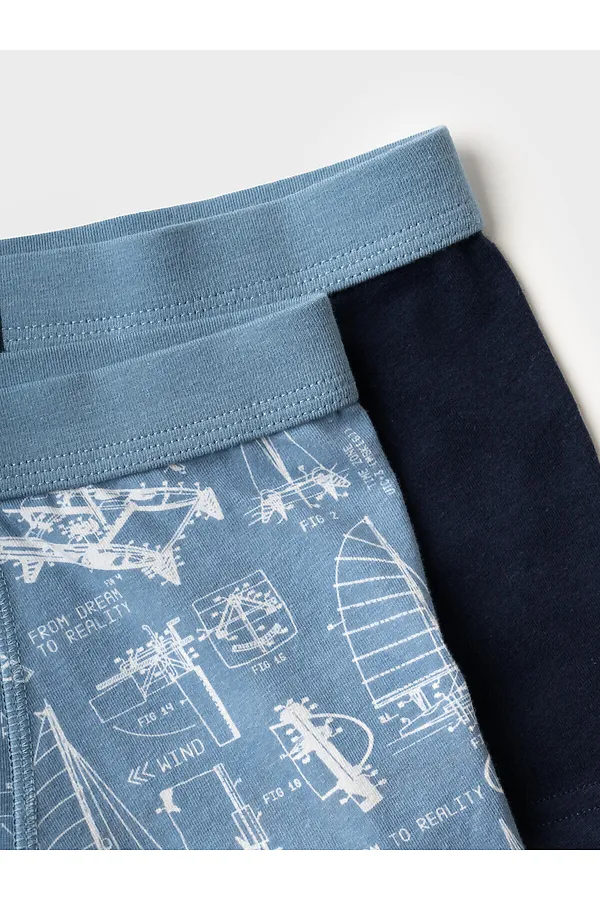 Трусы трикотажные для мальчиков - боксеры, 2 шт в комплекте PLAYTODAY, синий,тёмно-синий,белый - фото 2