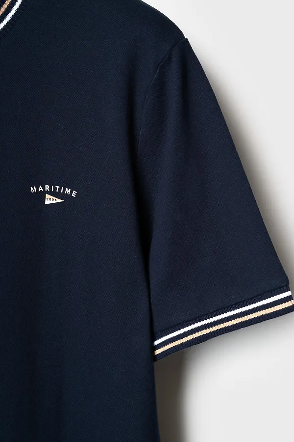 Фуфайка трикотажная для мужчин (футболка) PLAYTODAY, тёмно-синий - фото 2