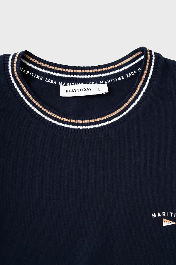 Фуфайка трикотажная для мужчин (футболка) PLAYTODAY, тёмно-синий - фото 2