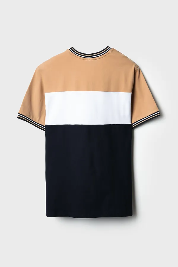 Фуфайка трикотажная для мужчин (футболка) PLAYTODAY, белый,тёмно-синий,бежевый - фото 2