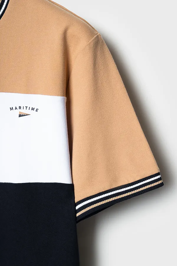 Фуфайка трикотажная для мужчин (футболка) PLAYTODAY, белый,тёмно-синий,бежевый - фото 2