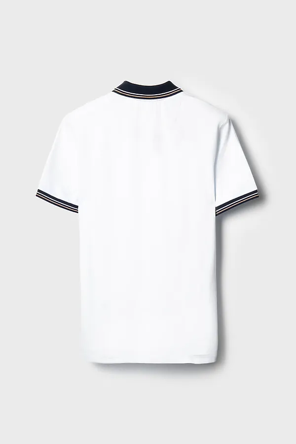 Джемпер трикотажный с воротником поло для мужчин PLAYTODAY, белый,тёмно-синий - фото 2