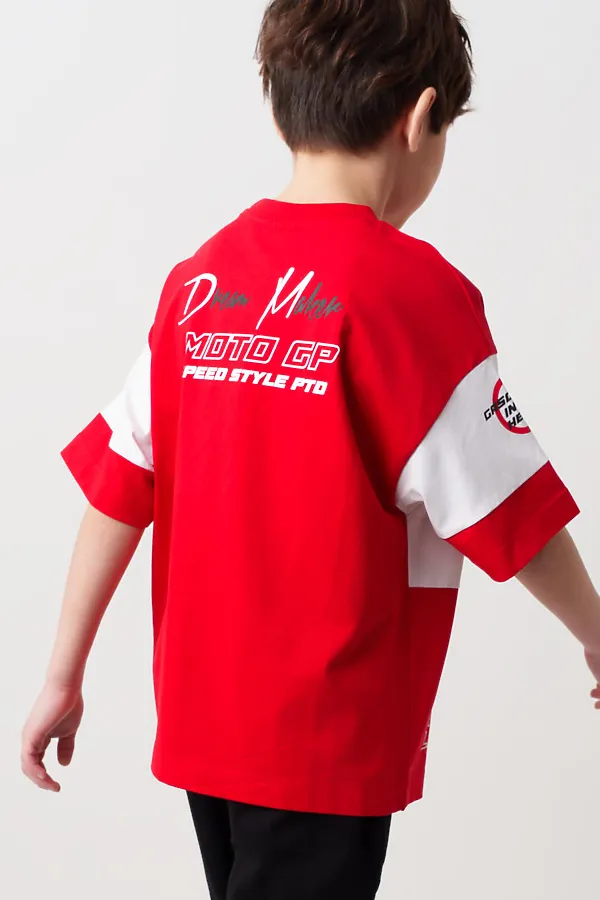 Комплект трикотажный для мальчиков: фуфайка (футболка), брюки PLAYTODAY, белый,черный,красный - фото 2