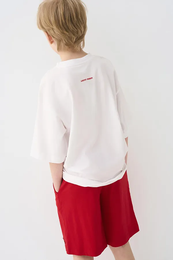 Комплект трикотажный для мальчиков: фуфайка (футболка), шорты PLAYTODAY, белый,красный - фото 2