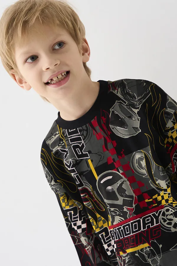 Комплект трикотажный для мальчиков: фуфайка (футболка), шорты PLAYTODAY, разноцветный - фото 2