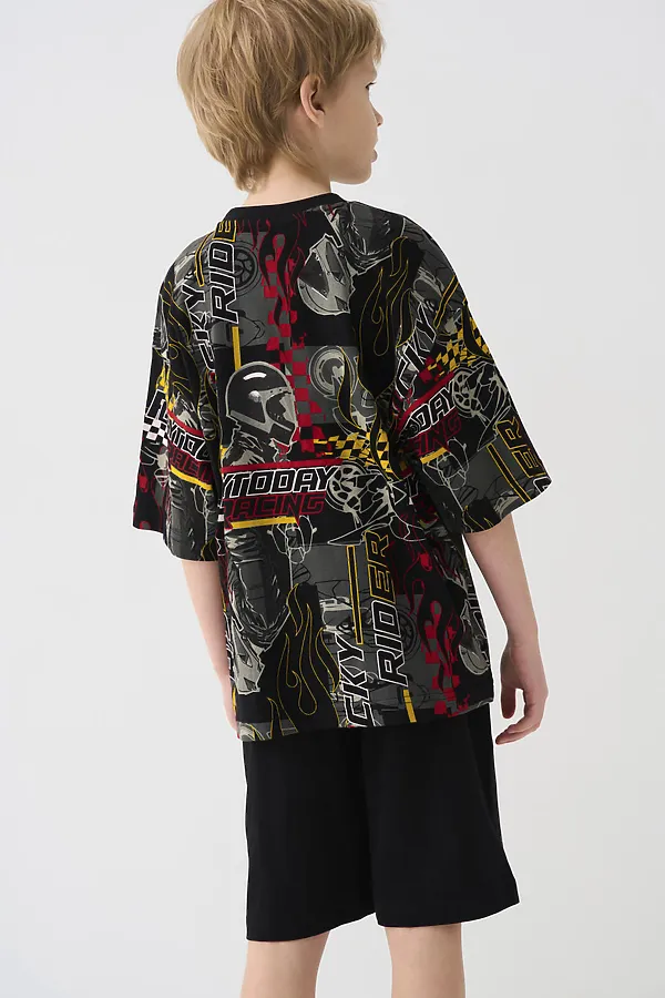 Комплект трикотажный для мальчиков: фуфайка (футболка), шорты PLAYTODAY, разноцветный - фото 2