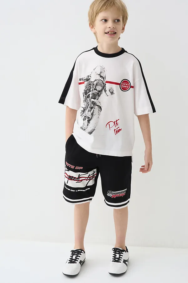 Фуфайка трикотажная для мальчиков (футболка) PLAYTODAY, белый - фото 2