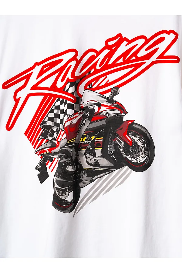 Фуфайка трикотажная для мальчиков (футболка) PLAYTODAY, белый - фото 2