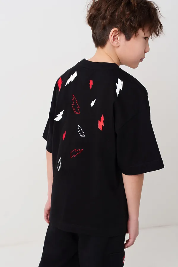 Фуфайка трикотажная для мальчиков (футболка) PLAYTODAY, черный - фото 2