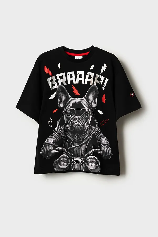 Фуфайка трикотажная для мальчиков (футболка) PLAYTODAY, черный - фото 2