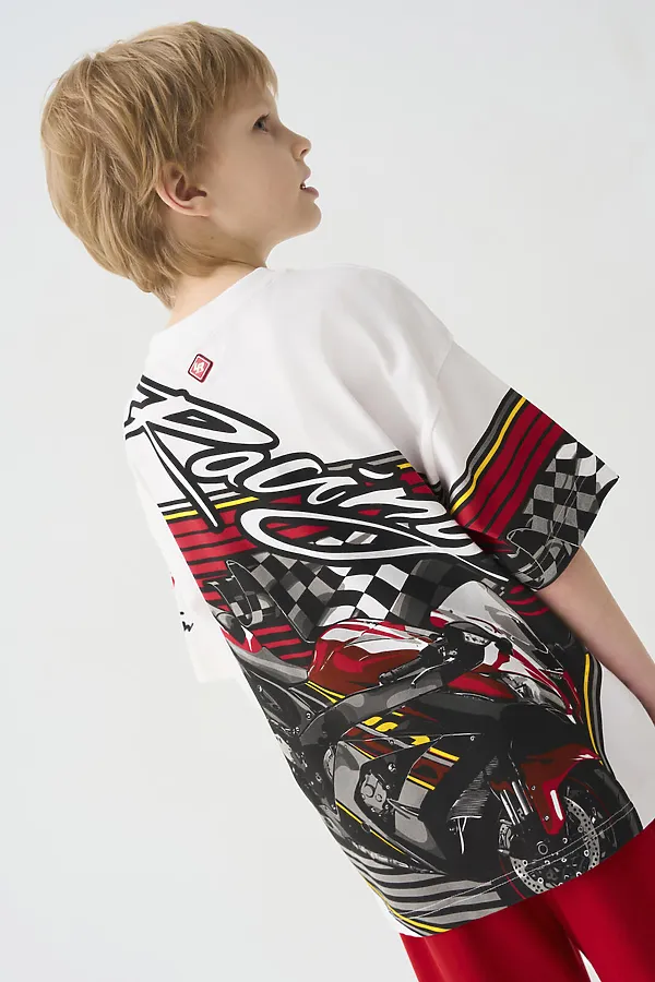 Фуфайка трикотажная для мальчиков (футболка) PLAYTODAY, белый - фото 2