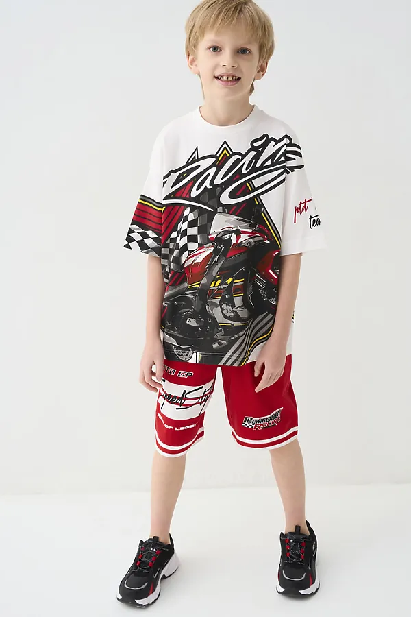 Фуфайка трикотажная для мальчиков (футболка) PLAYTODAY, белый - фото 2