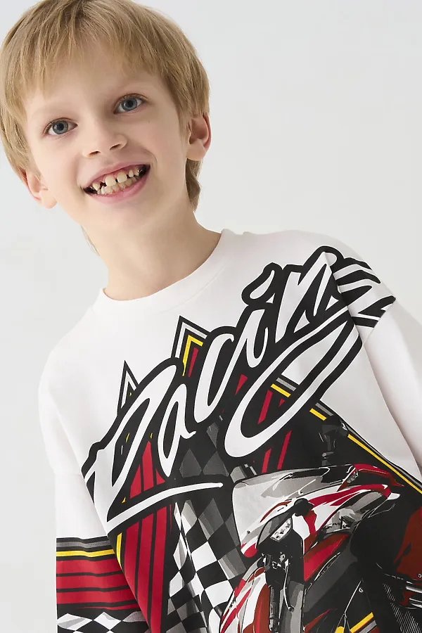 Фуфайка трикотажная для мальчиков (футболка) PLAYTODAY, белый - фото 2