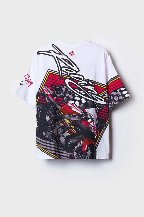 Фуфайка трикотажная для мальчиков (футболка) PLAYTODAY, белый - фото 2