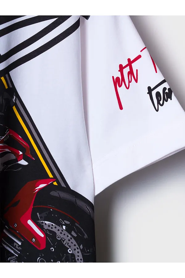 Фуфайка трикотажная для мальчиков (футболка) PLAYTODAY, белый - фото 2