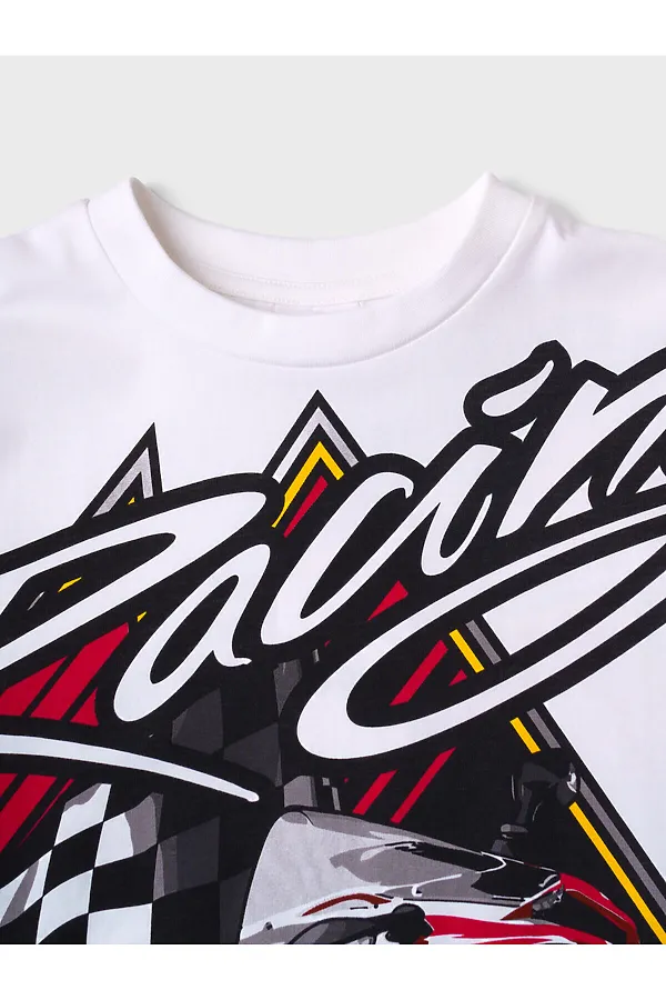 Фуфайка трикотажная для мальчиков (футболка) PLAYTODAY, белый - фото 2