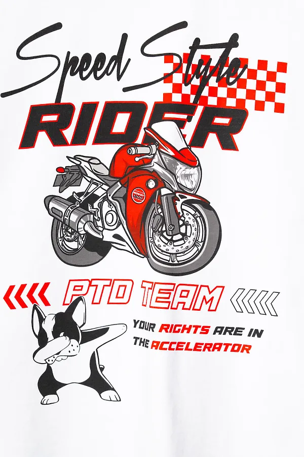 Комплект трикотажный для мальчиков: фуфайка (футболка), шорты PLAYTODAY, белый,красный - фото 2