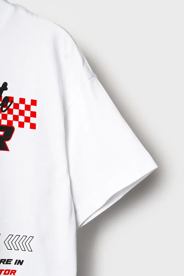 Комплект трикотажный для мальчиков: фуфайка (футболка), шорты PLAYTODAY, белый,красный - фото 2