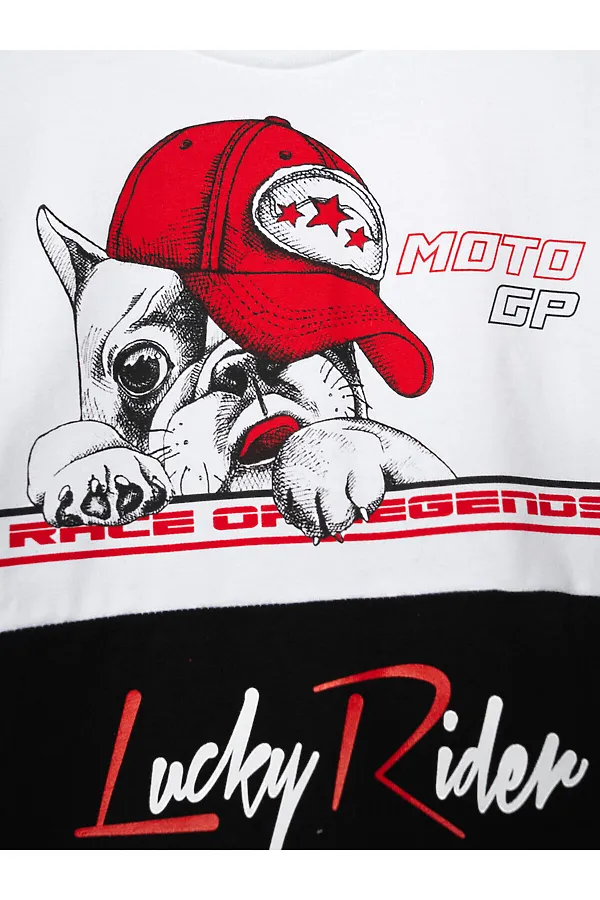 Фуфайка трикотажная для мальчиков (футболка) PLAYTODAY, черный,белый - фото 2