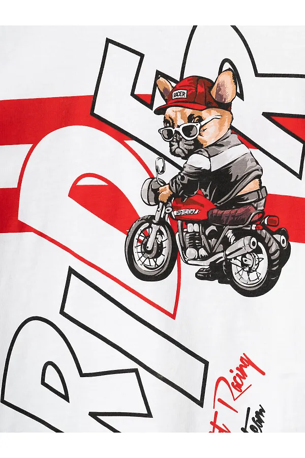 Фуфайка трикотажная для мальчиков (футболка) PLAYTODAY, белый - фото 2