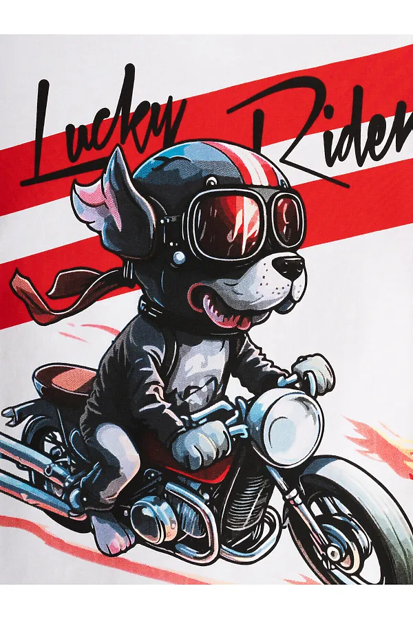 Фуфайка трикотажная для мальчиков (футболка) PLAYTODAY, белый,красный - фото 2