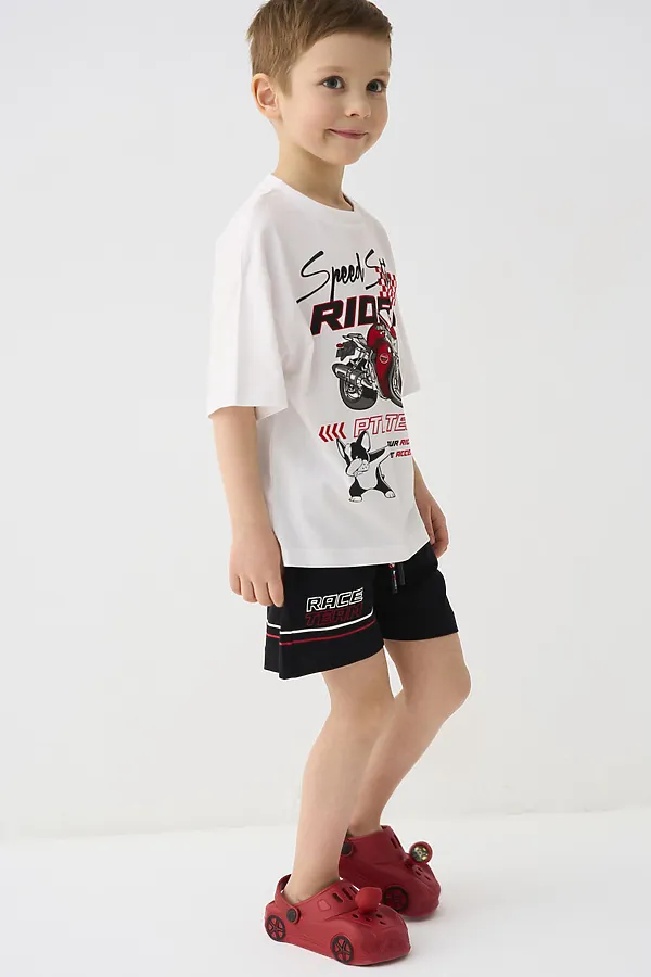 Шорты трикотажные для мальчиков, 2 шт в комплекте PLAYTODAY, черный,красный - фото 2