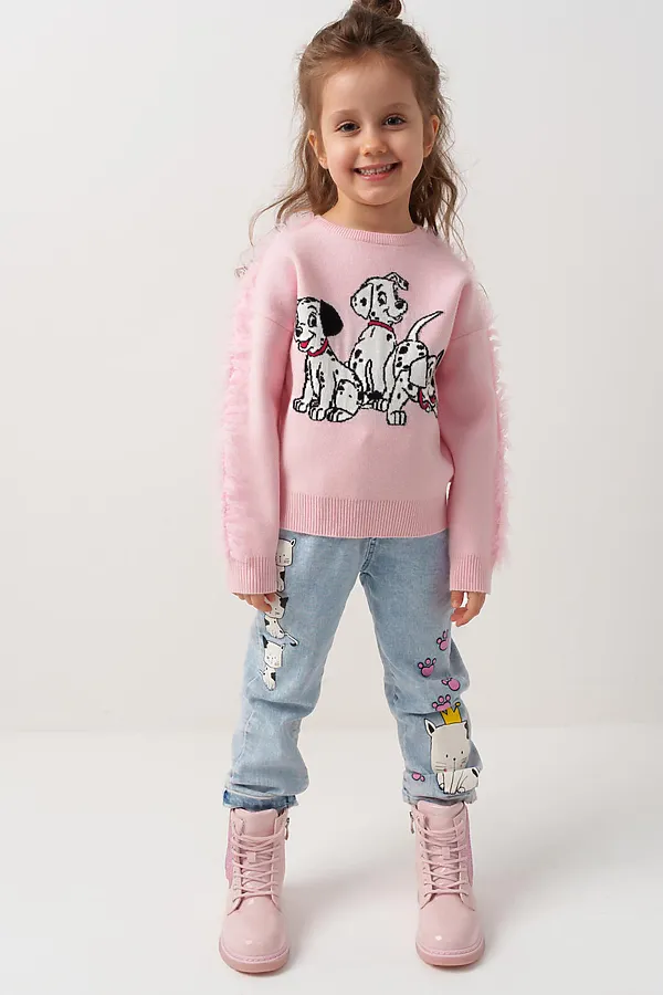 Джемпер трикотажный для девочек PLAYTODAY, разноцветный - фото 2