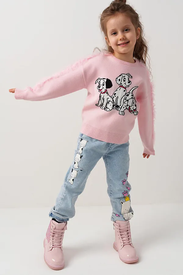 Джемпер трикотажный для девочек PLAYTODAY, разноцветный - фото 2