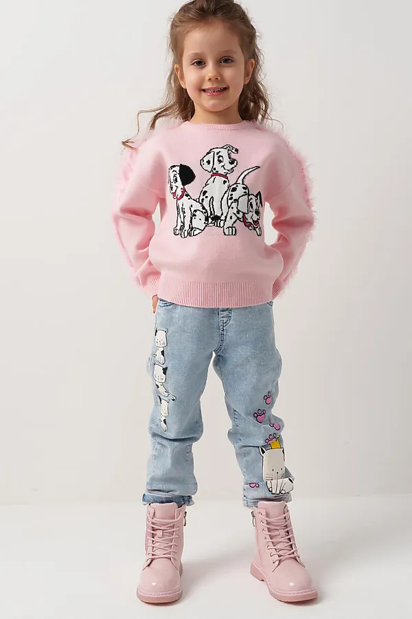 Джемпер трикотажный для девочек PLAYTODAY, разноцветный - фото 2