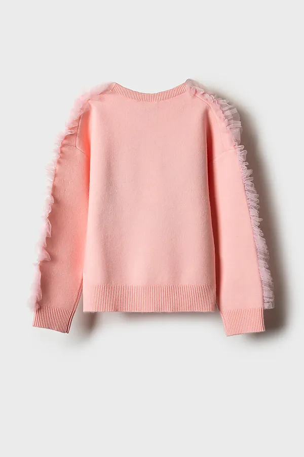 Джемпер трикотажный для девочек PLAYTODAY, разноцветный - фото 2