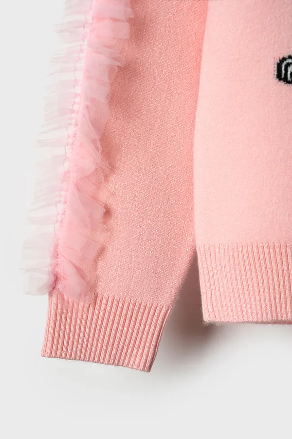 Джемпер трикотажный для девочек PLAYTODAY, разноцветный - фото 2