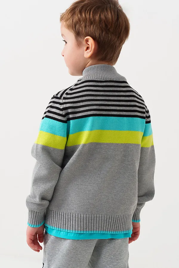 Кардиган трикотажный для мальчиков PLAYTODAY, разноцветный - фото 2