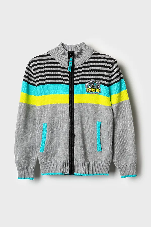 Кардиган трикотажный для мальчиков PLAYTODAY, разноцветный - фото 2