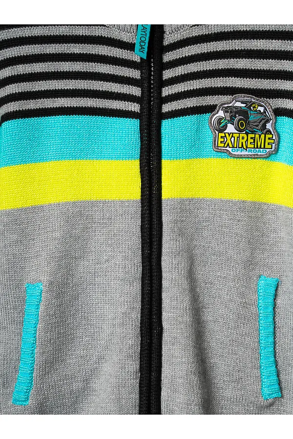 Кардиган трикотажный для мальчиков PLAYTODAY, разноцветный - фото 2