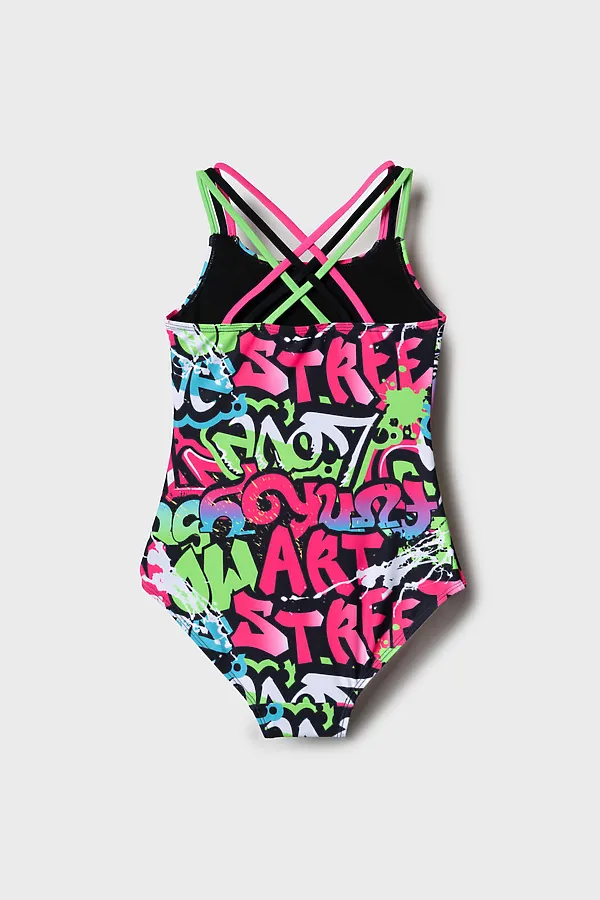 Купальник трикотажный для девочек PLAYTODAY, разноцветный - фото 2