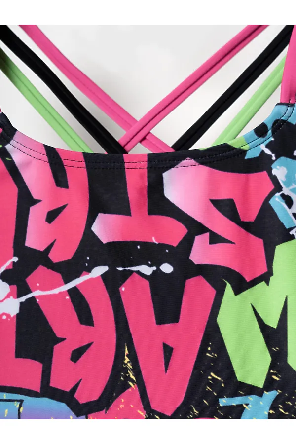 Купальник трикотажный для девочек PLAYTODAY, разноцветный - фото 2