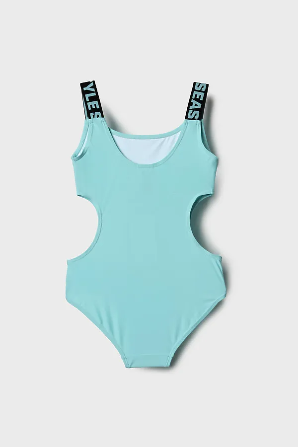 Купальник трикотажный для девочек PLAYTODAY, голубой - фото 2