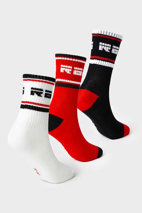 Носки трикотажные для мальчиков, 3 пары в комплекте PLAYTODAY, белый,черный,красный - фото 2