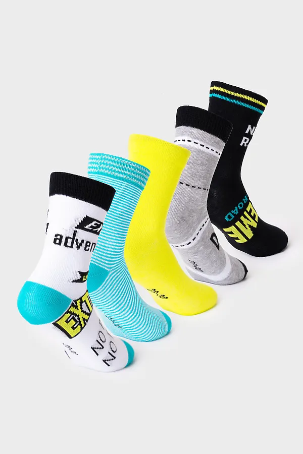 Носки трикотажные для мальчиков, 5 пар в комплекте PLAYTODAY, разноцветный - фото 2