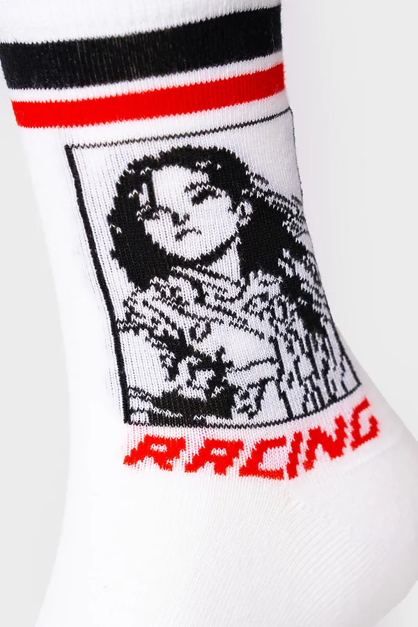 Носки трикотажные для девочек, 2 пары в комплекте PLAYTODAY, черный,белый,красный - фото 2