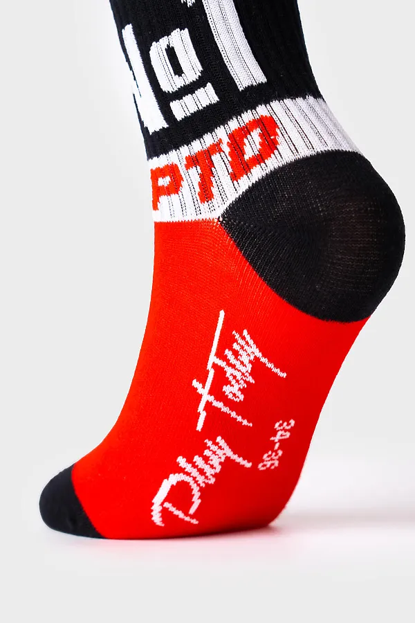 Носки трикотажные для девочек, 2 пары в комплекте PLAYTODAY, черный,белый,красный - фото 2