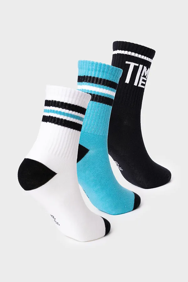 Носки трикотажные для мальчиков, 3 пары в комплекте PLAYTODAY, черный,белый,бирюзовый - фото 2