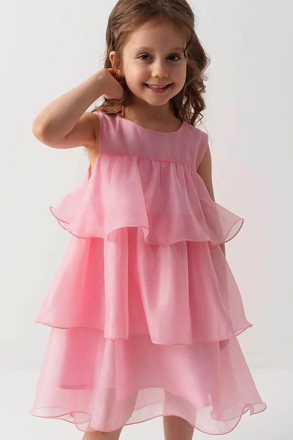 Платье текстильное для девочек PLAYTODAY, розовый - фото 2