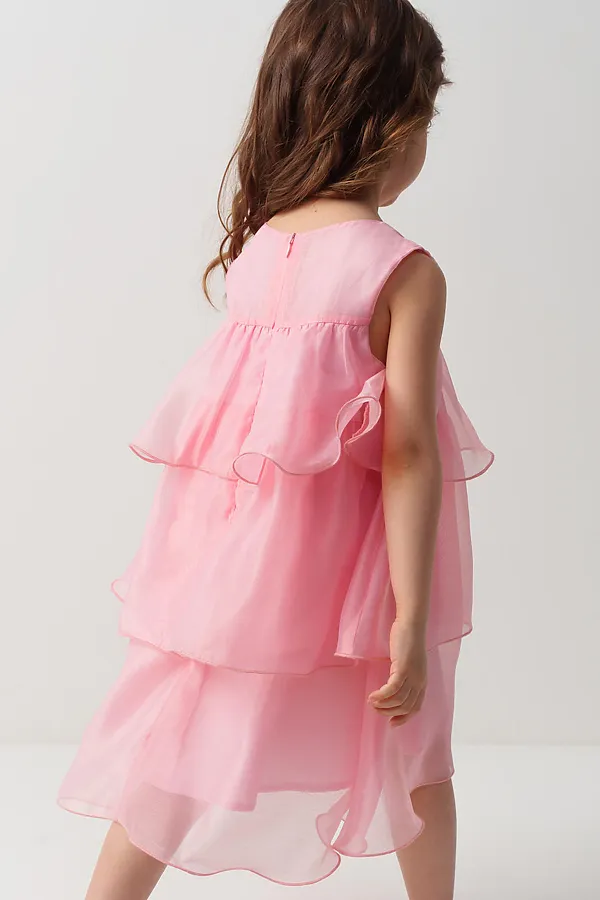 Платье текстильное для девочек PLAYTODAY, розовый - фото 2